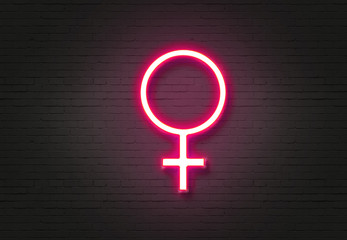  Female symbol on pink neon signs