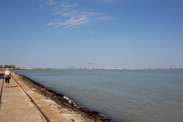 Walker on the old railway line
