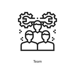 Team linear icon vector  illustration on white background