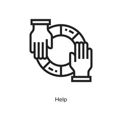 Help linear icon vector  illustration on white background