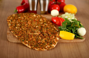 the Photo of Turkish food pide pizza lahmacun for Hotel & Restaurant Orders and Menu and Internet and TV