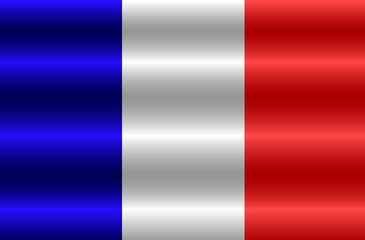 Obraz premium Bright button with flag of France. Happy France day banner. Background with french flag.