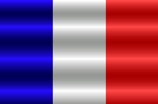 Bright button with flag of France. Happy France day banner. Background with french flag.