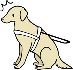 介助犬のイラスト_驚き