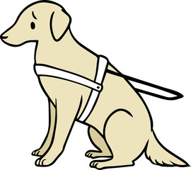 介助犬のイラスト_困り顔