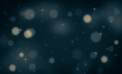 blue Abstract glitter bokeh on black background