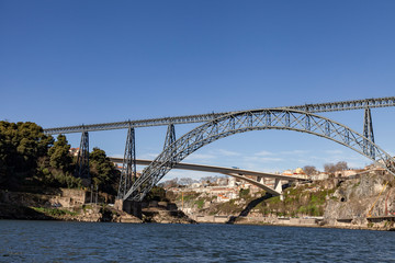 Bridges and Douru river in Porto, Portugal.