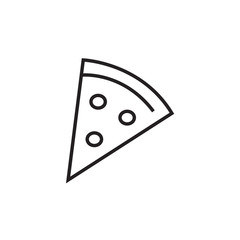 Slice of PIZZA, Simple linear drawing on a white background, pizza, EDITABLE STROKE. tasty food