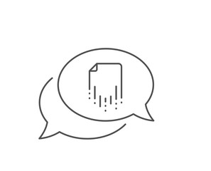 Recovery file line icon. Chat bubble design. Backup data sign. Restore document symbol. Outline concept. Thin line recovery file icon. Vector