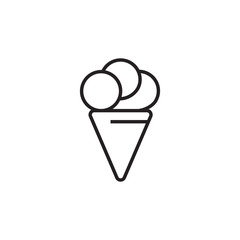 ICE CREAM, Simple Linear icon on a White background, ice cream, EDITABLE STROKE. Can be used as a sticker, banner and more.