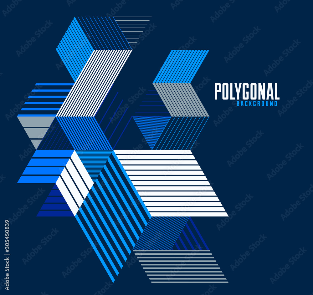Aufkleber linear striped abstract vector dimensional 3d background with isolated retro style graphic element w