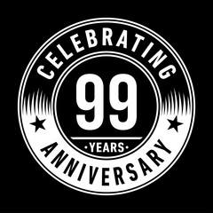 99 years anniversary celebration logo template. Ninety-nine years vector and illustration.