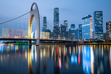 Obraz premium Guangzhou city night landscape in China