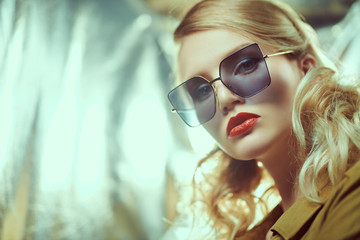 gorgeous blonde in sunglasses