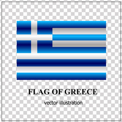 Banner with flag of Greece. Colorful illustration with flag for design. Bright vector illustration with transparent background.
