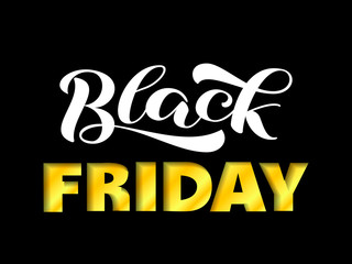 Black friday lettering. Vector illustration for banner or poster