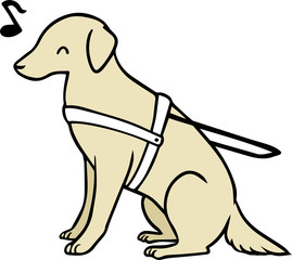 介助犬のイラスト_ご機嫌2