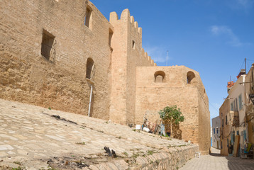 The kasbah defensive walls in the medina of Sousse, Tunisia.