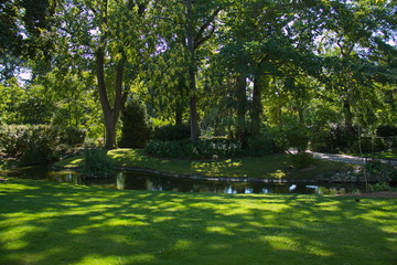 Nature in botanic garden of Nantes in France,Europe