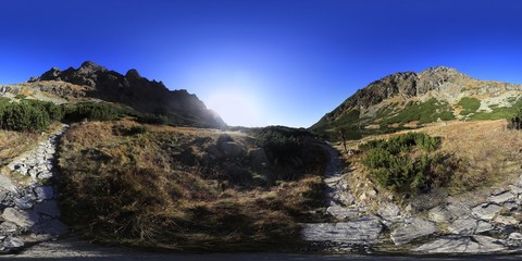 Golden Autumn in Tatra mountains 360 Panorama