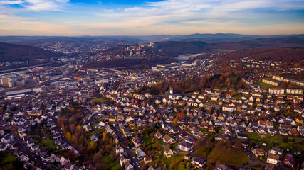 Studentenviertel der Uni Siegen Luftaufnahme NRW