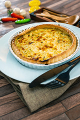 Quiche Lorraine with smoked bacon