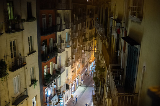 narrow building on the via chiaia arch, Ponte di Chiaia ( Naples, Italy)