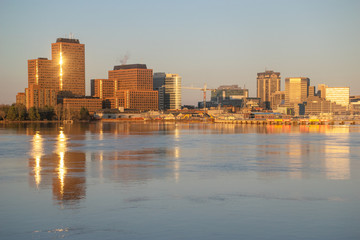 downtown gatineau at dusk 