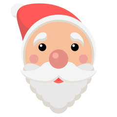 vector christmas illustration of santa claus. winter holiday cartoon with santas face, xmas icon