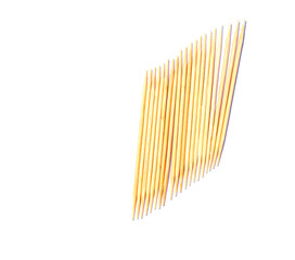 Wooden toothpicks isolated on white background with clipping path.