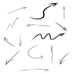 Arrow icons set vector illustration hand drawing