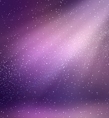 Fototapeta na wymiar Rays of light in magic purple empty room 3d background. Shiny dust floating in air. Fairy tale interior illustration.