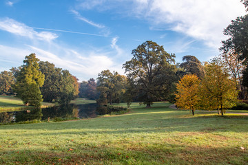 View over a a landscape garden of Estate Hof te Dieren, the Netherlands