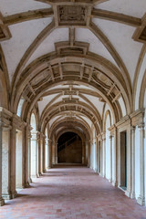 Fototapeta na wymiar Colonnade in landmark medieval convent building