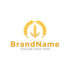 Organic wheat agriculture logo icon. Simple design on white background.