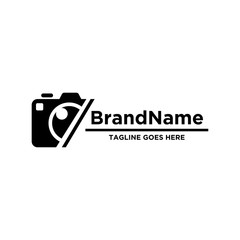 Camera logo icon vector. Simple design on white background.