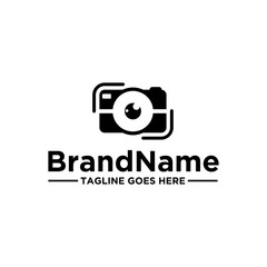 Camera logo icon vector. Simple design on white background.