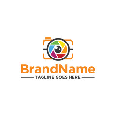 Camera logo icon vector. Simple design on white background.