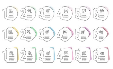 Fototapeta premium Fair trade, Target purpose and Document line icons set. Infographic timeline. Architectural plan, Data analysis and Augmented reality signs. Safe nature, Business focus, File with diagram. Vector