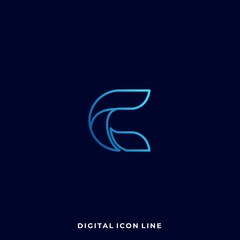 Letter C Illustration Vector Template