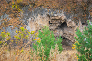 rocky landscape in the autumn in the mountains