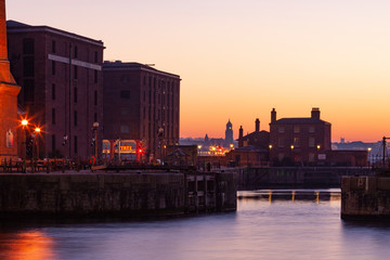 The Albert Dock in the City of Liverpool - England