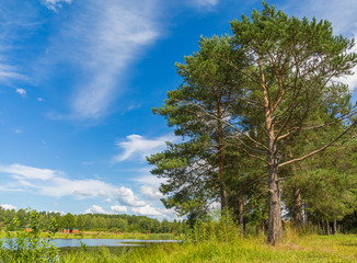 View of the lake in Karkino, Kirov region