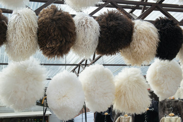 Caucasian peoples headdress made of sheep wool