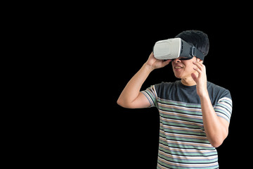 Man wearing virtual reality.