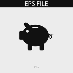 Piggy bank icon. EPS vector file