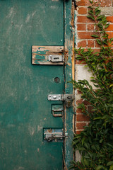old padlock on door