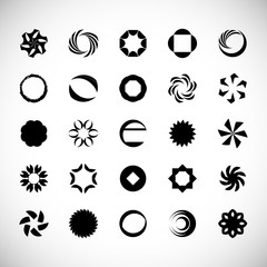 Abstract Circle Icon Set. Vector Isolated On Gray. Abstract Circle For Company Symbol, Dot Logo, Technology Icon And Element Design.Creative Circle Icons For Dot And Tech Logo. Abstract Round Template