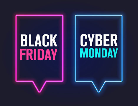 black friday and cyber monday, vector illustration