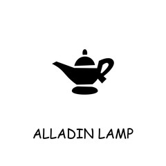 Alladin Lamp flat vector icon